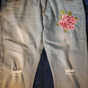 Brand new skinny Jean's with flower applique